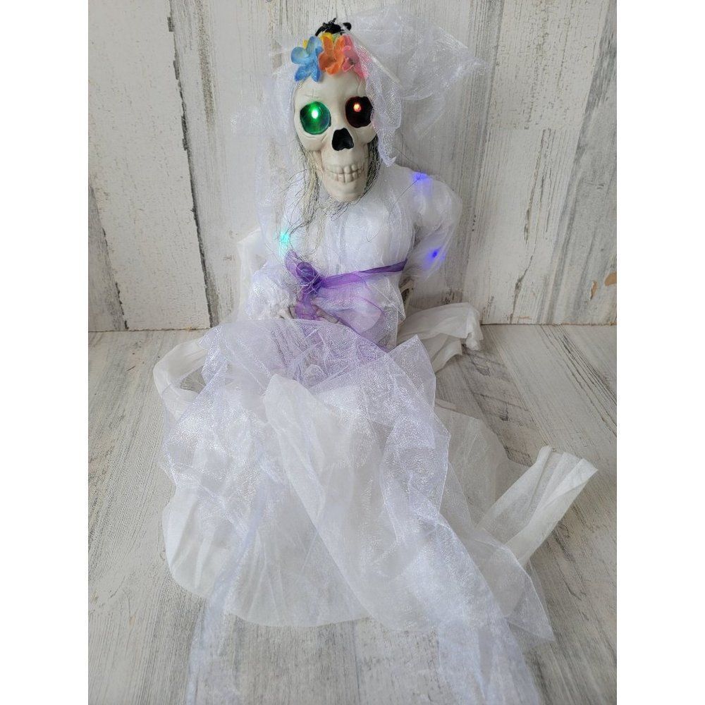 Halloween animated‎ skeleton bride hanging prop decor